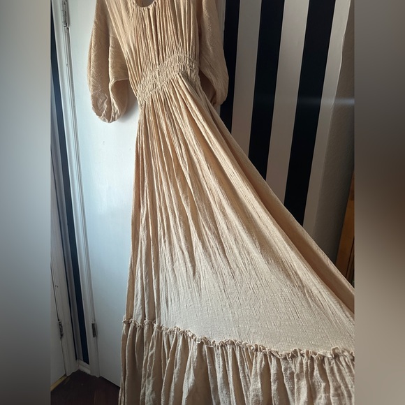 We Are Reclamation Ruffle Me Right Up Dress | Boho Maternity Photography Gown - Picture 5 of 6